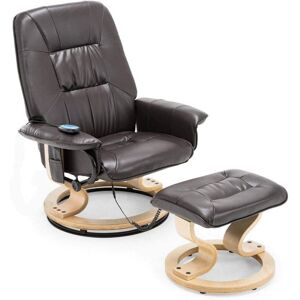 MORE4HOMES TUSCANY REAL LEATHER BROWN SWIVEL RECLINER MASSAGE CHAIR w FOOT STOOL MORE4HOMES TUSCANY REAL LEATHER BROWN SWIVEL RECLINER MASSAGE CHAIR w FOOT STOOL