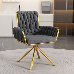 ABRIHOME Velvet Dining Chair, Armchair, Single Luxurious Living Room and Bedroom Swivel Chair, Leisure Swivel Chair with Four Metal Support Legs, Grey ABRIHOME Velvet Dining Chair, Armchair, Single Luxurious Living Room and Bedroom Swivel Chair, Leisure Swivel Chair with Four Metal Support Legs, Grey