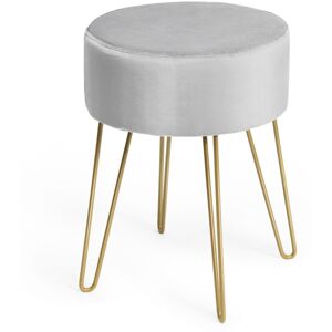 Costway - Velvet Modern Round Footstool Ottoman Footrest Makeup Dressing Chair Seat Home Costway - Velvet Modern Round Footstool Ottoman Footrest Makeup Dressing Chair Seat Home