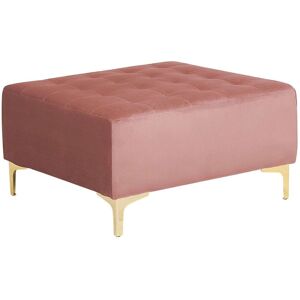 Beliani Ottoman Pink Velvet Tufted Fabric Modern Living Room Square Footstool - Ottoman Beliani Ottoman Pink Velvet Tufted Fabric Modern Living Room Square Footstool - Ottoman