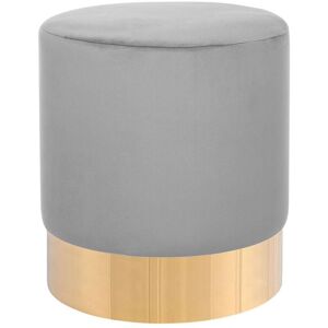 Beliani Footstool Light Grey Velvet - Footstool Beliani Footstool Light Grey Velvet - Footstool