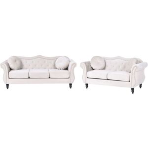 BELIANI Living Room Set 5 Seater SKIEN Velvet Beige BELIANI Living Room Set 5 Seater SKIEN Velvet Beige