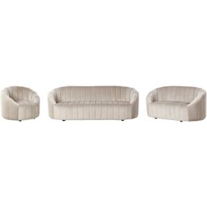 BELIANI Living Room Set 6 Seater MALUNG Velvet Beige BELIANI Living Room Set 6 Seater MALUNG Velvet Beige
