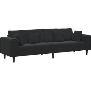 Velvet Sofa with Cushion Black 208 cm Velvet Vidaxl Velvet Sofa with Cushion Black 208 cm Velvet Vidaxl