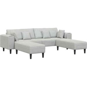 Vidaxl - Velvet Sofa with Cushion 3 pcs Light Grey 208 cm Velvet Vidaxl - Velvet Sofa with Cushion 3 pcs Light Grey 208 cm Velvet