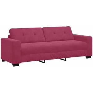 3-Seater Sofa with Cushion Wine red Velvet vidaXL 3-Seater Sofa with Cushion Wine red Velvet vidaXL