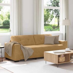 3-Seater Sofa with Cushion Brown Velvet Vidaxl 3-Seater Sofa with Cushion Brown Velvet Vidaxl