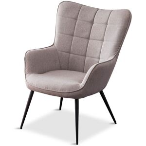 MORE4HOMES Vera Linen / Velvet Occasional Lounge Living Room Accent Chair Armchair Metal Legs Light Grey without Footstool - Light Grey MORE4HOMES Vera Linen / Velvet Occasional Lounge Living Room Accent Chair Armchair Metal Legs Light Grey without Footstool - Light Grey