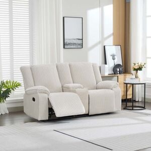 More4homes - Verona 2 Seater Jumbo Cord Manual Recliner Sofa w Drinks Console (Beige) More4homes - Verona 2 Seater Jumbo Cord Manual Recliner Sofa w Drinks Console (Beige)