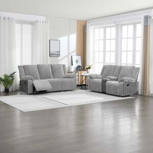 MORE4HOMES Verona 3+2 Jumbo Cord Manual Recliner Sofa Set (Grey) MORE4HOMES Verona 3+2 Jumbo Cord Manual Recliner Sofa Set (Grey)