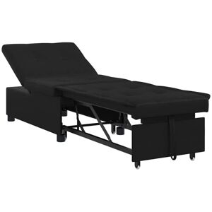 Vidaxl - Sofa Bed with Cushion Black 67 x 194 x 82 cm Plywood Vidaxl - Sofa Bed with Cushion Black 67 x 194 x 82 cm Plywood