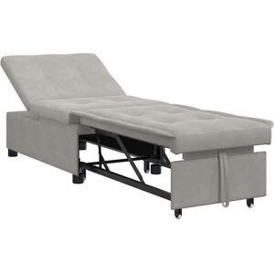 Vidaxl - Sofa Bed Light grey 67 x 194 x 82 cm Microfibre fabric Vidaxl - Sofa Bed Light grey 67 x 194 x 82 cm Microfibre fabric