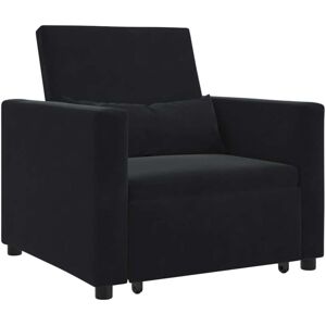 Single Sofa Bed Black 90 x 165 x 87 cm Velvet Vidaxl Single Sofa Bed Black 90 x 165 x 87 cm Velvet Vidaxl