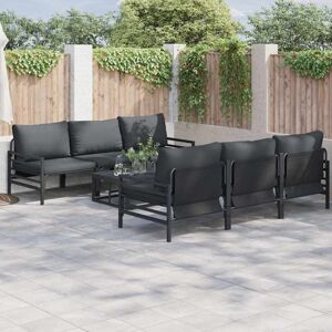 Vidaxl - Garden Sofa Set with Cushion 7 pcs Anthracite Steel & Fabric Vidaxl - Garden Sofa Set with Cushion 7 pcs Anthracite Steel & Fabric