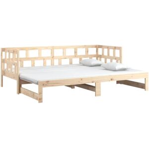 Pull-out Day Bed without Mattress Solid Wood Pine 2x(90x200) cm Vidaxl Pull-out Day Bed without Mattress Solid Wood Pine 2x(90x200) cm Vidaxl