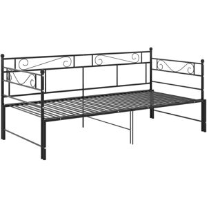 Pull-out Sofa Bed Frame without Mattress Black Metal 90x200 cm Vidaxl Pull-out Sofa Bed Frame without Mattress Black Metal 90x200 cm Vidaxl