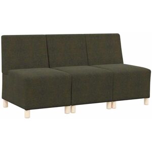 Modular Sofa Unit Armless 3 pcs Green 55 x 74 x 82 cm vidaXL Modular Sofa Unit Armless 3 pcs Green 55 x 74 x 82 cm vidaXL