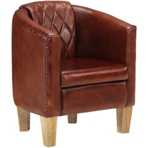 Tub Chair Brown Real Leather vidaXL Tub Chair Brown Real Leather vidaXL