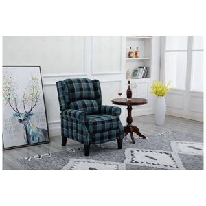WestWood Vintage Armchair Sofa Recliner Lounge Fabric Tub Chair Seat Bedroom Home Occasional Furniture FA01 Blue Check WestWood Vintage Armchair Sofa Recliner Lounge Fabric Tub Chair Seat Bedroom Home Occasional Furniture FA01 Blue Check