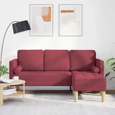 Vidaxl 3-Seater Corner Sofa - Burgundy Fabric - Elegant Interior Design Vidaxl 3-Seater Corner Sofa - Burgundy Fabric - Elegant Interior Design