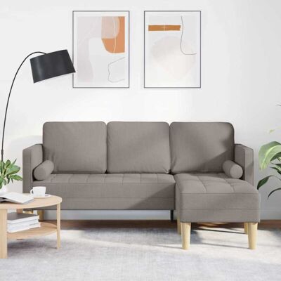 Vidaxl Taupe 3-Seater L-Shaped Sofa - Sofa Vidaxl Taupe 3-Seater L-Shaped Sofa - Sofa