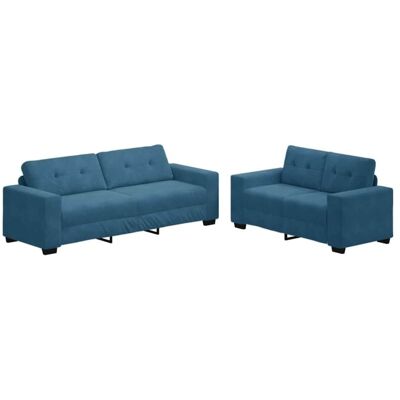 vidaXL Velvet 2-Piece Sofa Set - Modern Design, Red, Seats 5 vidaXL Velvet 2-Piece Sofa Set - Modern Design, Red, Seats 5