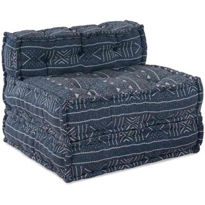 vidaXL Pouffe Indigo Cotton 70x70x54cm - Pouffe vidaXL Pouffe Indigo Cotton 70x70x54cm - Pouffe