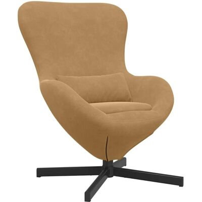 vidaXL Brown Velvet Egg Chair - Armchair vidaXL Brown Velvet Egg Chair - Armchair