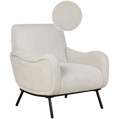 Beliani Armchair Light Grey Retro Style - Armchair Beliani Armchair Light Grey Retro Style - Armchair