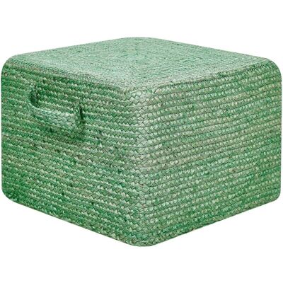 Beliani Jute Rectangular Pouf 45x45x30 cm Boho Style Beliani Jute Rectangular Pouf 45x45x30 cm Boho Style