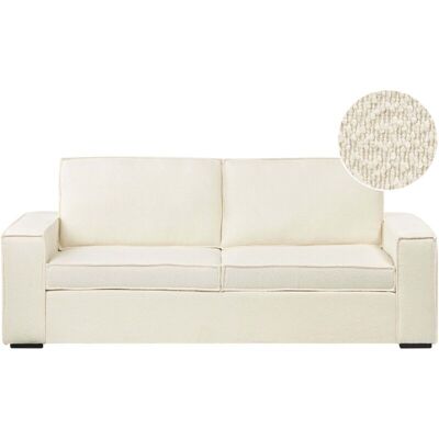 BELIANI Sofa Bed Vuokatti - Convertible, 2-3 Seats, White Cream BELIANI Sofa Bed Vuokatti - Convertible, 2-3 Seats, White Cream