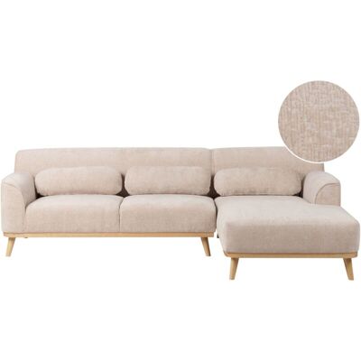 Beliani Left Corner 3-Seater Chenille Sofa - Modern L-shape Sofa Beliani Left Corner 3-Seater Chenille Sofa - Modern L-shape Sofa