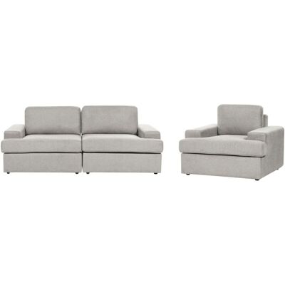 Beliani Light Grey Fabric 4-Seater Sofa Set - Sofa Set Beliani Light Grey Fabric 4-Seater Sofa Set - Sofa Set