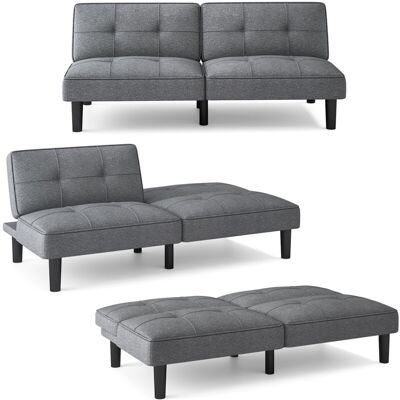 COSTWAY 2-3 Seater Convertible Sofa Bed Modern Linen Fabric Upholstered Futon COSTWAY 2-3 Seater Convertible Sofa Bed Modern Linen Fabric Upholstered Futon