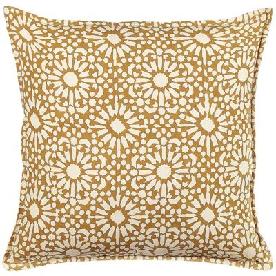 Beliani Beige Cotton Cushion - 45x45cm - Geometric Pattern - Boho Style Beliani Beige Cotton Cushion - 45x45cm - Geometric Pattern - Boho Style