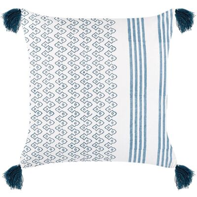 Beliani Cotton Cushion TILIA Blue Geometric 45x45 - Cushion Beliani Cotton Cushion TILIA Blue Geometric 45x45 - Cushion
