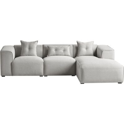 Beliani Corner Sofa Light Grey - DOLVA - 3-Seater - Fabric Beliani Corner Sofa Light Grey - DOLVA - 3-Seater - Fabric