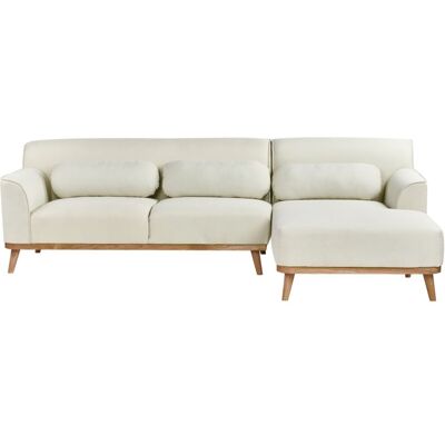 Beliani L-shaped Sofa Off-White Fabric Modern Style - Sofa Beliani L-shaped Sofa Off-White Fabric Modern Style - Sofa