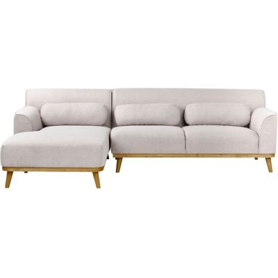 Beliani Modern L-shaped Sofa Light Gray Fabric Beliani Modern L-shaped Sofa Light Gray Fabric