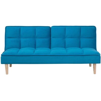 Beliani Sofa Bed SILJAN - Blue - 3 Seater, Reclining, Quilted - Sofa Bed Beliani Sofa Bed SILJAN - Blue - 3 Seater, Reclining, Quilted - Sofa Bed