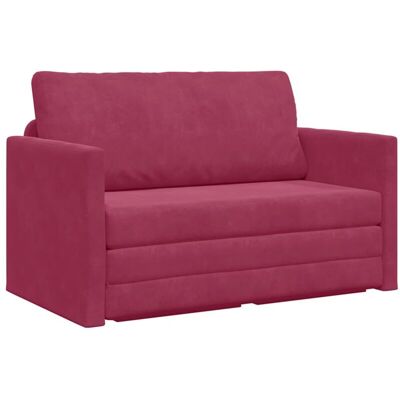 Sofa Bed Wine red 124 x 204 x 61 cm Velvet Vidaxl Sofa Bed Wine red 124 x 204 x 61 cm Velvet Vidaxl