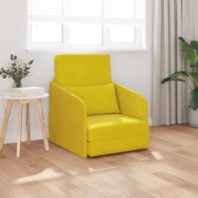 VidaXL Yellow 2-in-1 Sofa Bed - Modern Style VidaXL Yellow 2-in-1 Sofa Bed - Modern Style