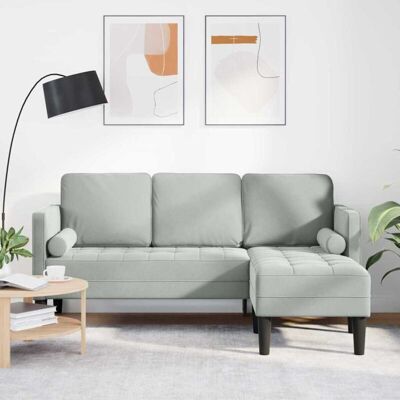 vidaXL Fabric Sofa Light Grey 3-Seater - Living Room Furniture vidaXL Fabric Sofa Light Grey 3-Seater - Living Room Furniture