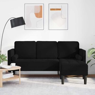 VidaXL Black Polyester Foam Wood Minimalist Sofa VidaXL Black Polyester Foam Wood Minimalist Sofa