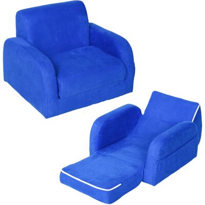 HOMCOM Kids Sofa Bed - Blue - 3-4 Years Old - Kids Furniture HOMCOM Kids Sofa Bed - Blue - 3-4 Years Old - Kids Furniture
