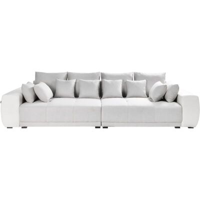 Beliani Light Grey and Beige Fabric Sofa - 4 Seater - Modern Living Room Beliani Light Grey and Beige Fabric Sofa - 4 Seater - Modern Living Room