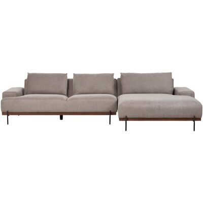 Beliani Left Hand Corner Sofa Light Brown Fabric Metal Legs - Sofa Type Beliani Left Hand Corner Sofa Light Brown Fabric Metal Legs - Sofa Type