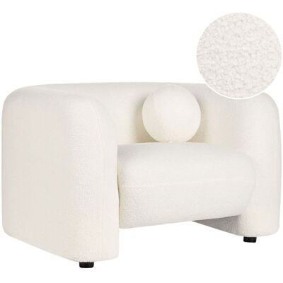 Beliani Armchair White Bouclé - Glamour Style Beliani Armchair White Bouclé - Glamour Style