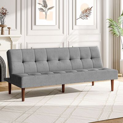 Livingandhome - Contemporary Convertible Sofa Bed Grey Livingandhome - Contemporary Convertible Sofa Bed Grey