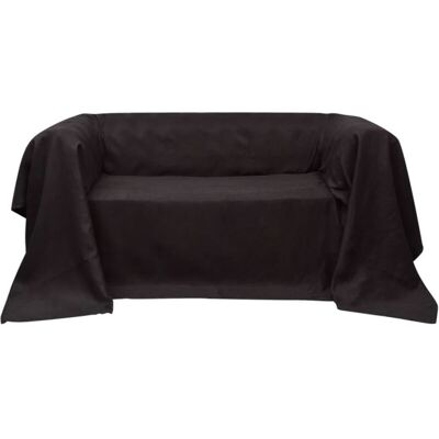 vidaXL Micro-suede Couch Slipcover Brown - 140x210cm Sofa Cover Protector vidaXL Micro-suede Couch Slipcover Brown - 140x210cm Sofa Cover Protector